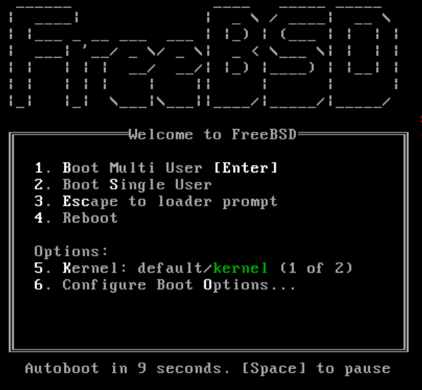 Меню загрузки FreeBSD