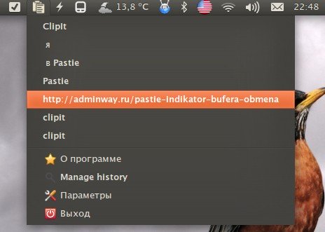 ClipIt - буфер обмена для Ubuntu или замена Pastie